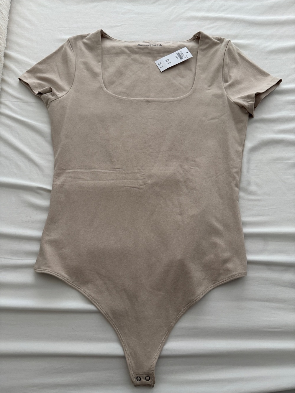 Abercrombie & Fitch Beige Scoop Neck Bodysuit
